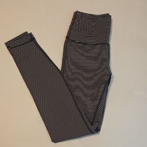 Lululemon Black and Pale Pink Striped Leggings